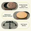FIRAVOE Rolling Salon Stool with Storage, Adjustable Height 20.67"-24.61", 1PCS