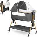 MOMFANN Baby Bassinet Bedside Sleeper, Foldable Travel Bedside Crib, 18 lbs