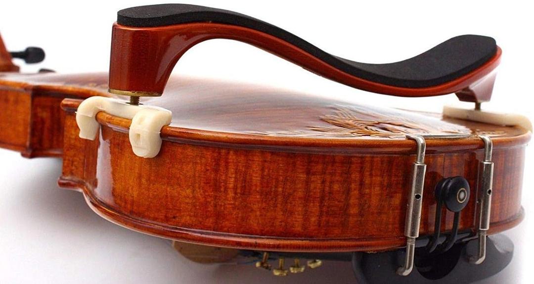 AMZZ 4/4 Violin Shoulder Rest  Maple Wood, Comfortable Foam Pad & Height Adjustable Feet, Fits 3/4 & 4/4 Violins, 12" & 13" Violas for Kids & Adults