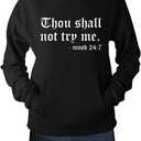 3 x Teen Girls Womens Funny Hoodies Letter Printed Thou Shall Not Try Me Women's Hoodie Pullover Sweatshirt (M)