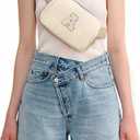 Belt Bag Fanny Pack Crossbody Bags with Initials Cute Stuff Birthday Gifts for Teenager Girls Trendy Stuff for Teens - White A,Khaki Bag
