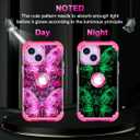 Miqala Compatible with iPhone 13 Case,iPhone 14 Case,Glow in The Dark Three Layer Heavy Duty Shockproof Hard Plastic Bumper+Soft Silicone Protective Case for iPhone 13/14 6.1 inch,All Purple