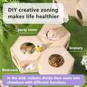 Dwarf Hamster Hideout Versatile Wooden House for Small Animals, Gecko, Lizard & Rat Hideout, Smoothly Polished, Ideal for Bedroom or Granary