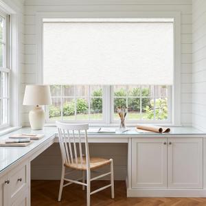 Birch Ivory Cordless Roller Shades Non See Through Blinds 55" W x 72" H
