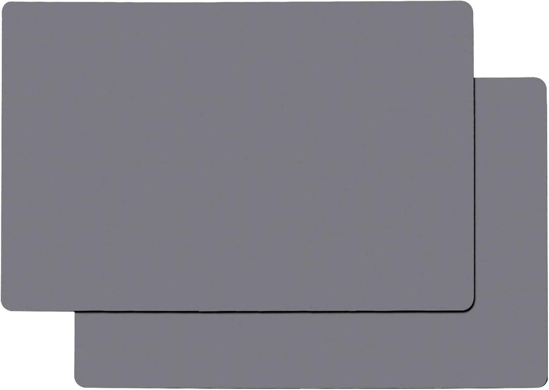 Gartful Gray Silicone Mats for Kitchen Counter, Large Silicone Countertop Protector, 25" x 17" Heat Resistant Desk Saver Pad, Nonskid Multipurpose Mat, Placemat, Non-Slip, 2PCS