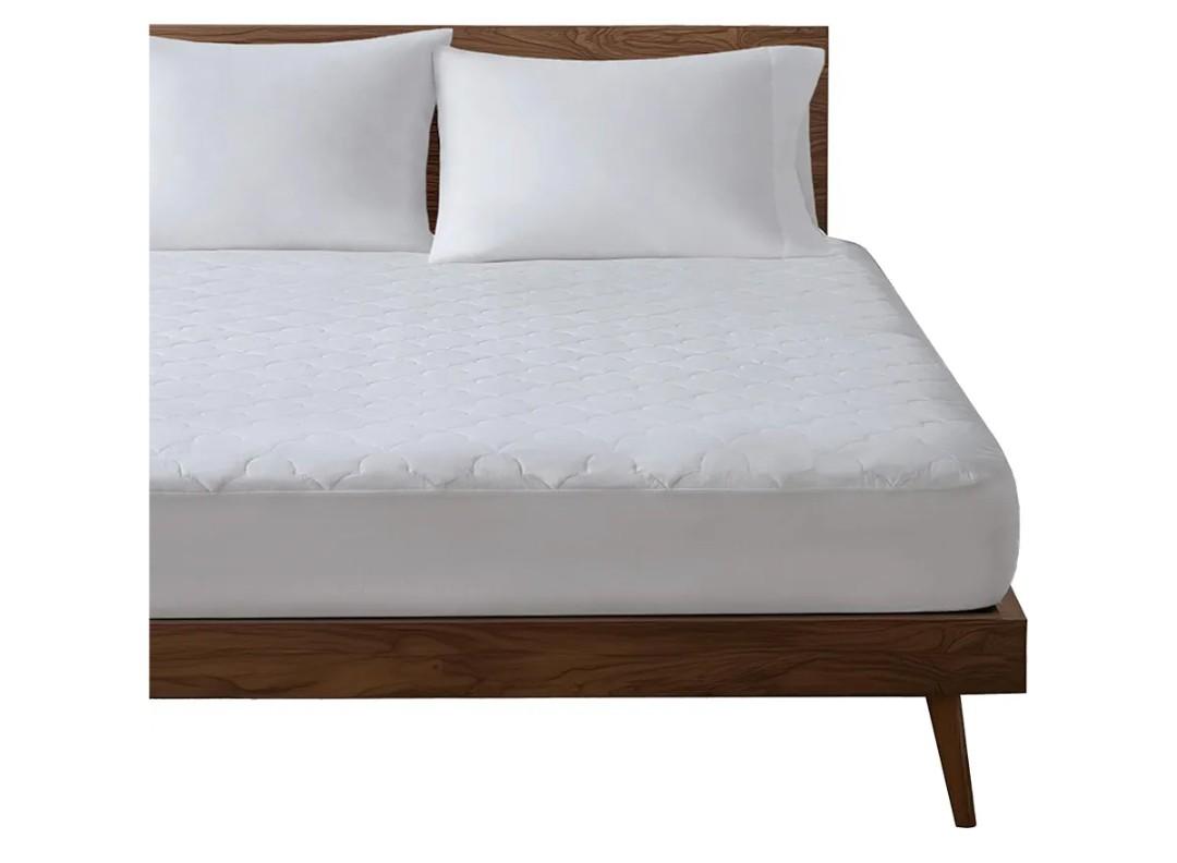 Sleep Philosophy Queen Mattress Pad, Cotton Mattress Protector Classic Cloud Quilted Bed Cover, All Natural Breathable Mattress Topper Fitted Pocket Fits Up to 18", Machine Washable, White