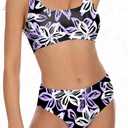 Beautikini Period Swimwear Two Piece Menstrual Leakproof Sporty Bikini Sets Bathing Suit Period Swimsuit for Teen Girls (Blue, XS)