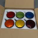 6 Pack Porcelain Coffee Mugs Set, 12 Ounces Ceramic Coffee Mugs, Matte Black Coffee Mug, Restaurant Cups for Coffee, Tea, Cappuccino, Cocoa, Cereal, Black outside and Colorful inside