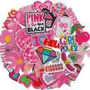 32Pcs Iron on Patches for Women, Embroidered Pink Iron on/Sew on Patches for Clothes, Hats, Jeans, Jacket