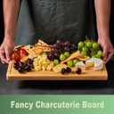 Bamboo Cutting Board for Kitchen, 18" Large Wood Charcuterie Cheese Board, Wooden Chopping Block with Side Handles and Juice Grooves