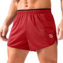 G Gradual Running Shorts for Men 3.5 inch Lightweight Breathable Gym Shorts with Brief Liner Athletic Training Workout Sport (Small, Red)