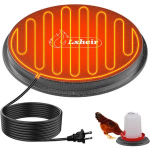 Metal Chicken Water Heater for Winter, 11'' Chicken Waterer Heater Base for 1-5 Gallon Metal or Plastic Poultry Waterer, Outdoor Eletric Poultry Water Heaters for Chicken Turkey Goose Duck Drinker