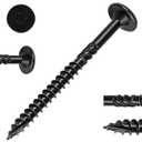 100Pcs Black Star Drive Wood Screws 6 inch - Rust Resistant Timber Deck Screws for Landscaping, Log & Timber Wood - Heavy-Duty Outdoor Fasteners (#14 x 6 Black)