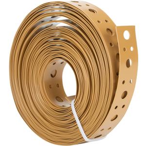 Brown Coating Metal Strapping 1-Inch x 33FT 0.6mm Thickness for Pipe Support Pipe Hanger Strap Metal Strapping with Holes Flexible Trimming