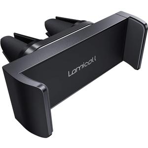 Lamicall Car Vent Phone Mount - Air Vent Clip Holder, Universal Stand Hands Free Cradle Compatible with Cell Phone 16 15 14 13 12 Mini 11 Pro Xs Max Xr X 8 7 6 6s Plus SE Smartphones Black