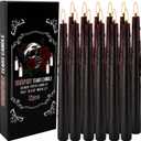 12PCS 10-Inch Black Bleeding Taper Candles,Vampire Tears Taper Candles- Unscented Ideal for Halloween, Christmas, Rituals, and Themed Party Decor