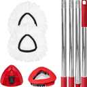 Spin Mop Replacement Set for O-Ceda EasyWring 1-Tank System, Includes 2 Mop Head Replacement, 1 Mop Handle (30-58in Adjustable 4-Section Pole), 1 Scrubber Head, 1 Spin Base