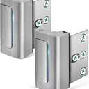Home Security Door Lock, 2 Pack Childproof Door Reinforcement Lock with 3 Inch Stop Withstand 800 lbs for Top Front Inward Swinging Door, Upgrade Flip High Night Lock to Defend Your Home Kids