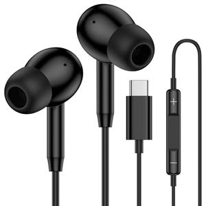 USB-C Samsung Earbuds, Wired Ear Buds for Samsung Galaxy A16 A17 A36 5G, A26, S25 Edge A56 S26 Ultra Plus S24 FE A35 Z Fold 6 USBC In-Ear Headphones Wired Type C Earbud Earphones Headsets with Microphone