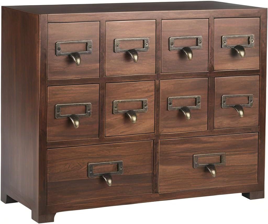 DELLMAO Traditional Solid Wood Small Chinese Medicine Cabinet Vintage Great Storage Apothecary Drawer Herbal Jewelry Box