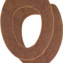 Soft Toilet Seat Cover - Plush & Thick Fabric Toilet Seat Warmer for Round & Elongated 14x18 Toilet Seats - Reusable, Machine-Washable, Easy-Install - Gift-Ready Packaging - Cocoa Brown