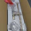 Durent Lighting Gold Vanity Light, 3 Lights Gold Bathroom Light Fixture with Seeded Glass, 22 1/2” L