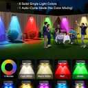 Solar Fence Lights Outdoor, 12 Pack IP65 Waterproof Fence Lights Solar Powered with Ultra-Bright LED Lens, 9 Color Modes, 12+ Hours Steady Glow for Deck/Backyard/Patio/Pool/Wall - Black