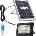 200W Solar Street Light Waterproof, 16ft Wire 20000LM LED Security Flood Lights Outdoor, Automatic Dusk to Dawn Solar Lights Outdoor for Outside Garden Yard Path Parking Lot