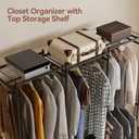 Wardrobe Closet Tall Size, Clothes Rack with Hanging Areas and Storage Shelves, Closet Organizers and Storage, Free Standing Clothing Rack