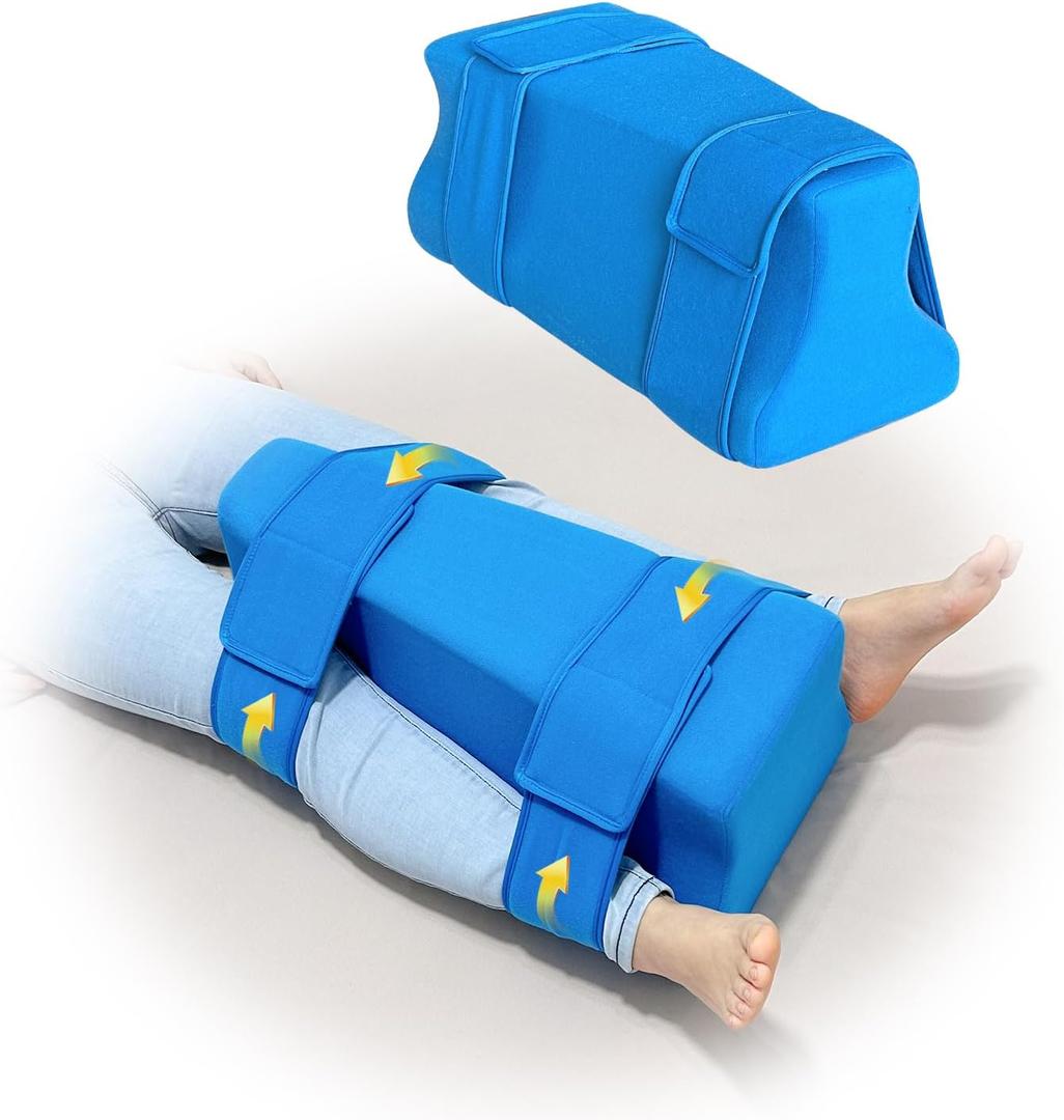 Hip Abduction Pillow Hip Replacement Pillows After Surgery Hips Abductor Pillows for Legs Post Hips Surgery Cushion Recovery Supplies Leg Separator Pillow Wedge Foam with Straps for Reducing Pain (Medium)