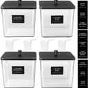 Hudgan 4 Pack Laundry Detergent Container Large Laundry Pods Jars with Lids and Scoop for Laundry Room Organization (Black)