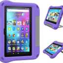 Tablet 8 inch Case for Kids- Auorld Lightweit Shockproof EVA Case Cover with Handle Stand for 2022 8 inch Tablet,Not for Samsung Tablet, Purple
