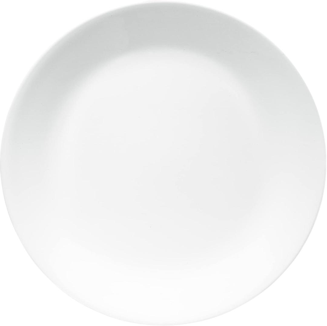 Corelle Vitrelle 4-Pieces 8.5" Glass Salad/Appetizer Plates Chip & Crack Resistant Glass Dinnerware Set Plates, Winter Frost White