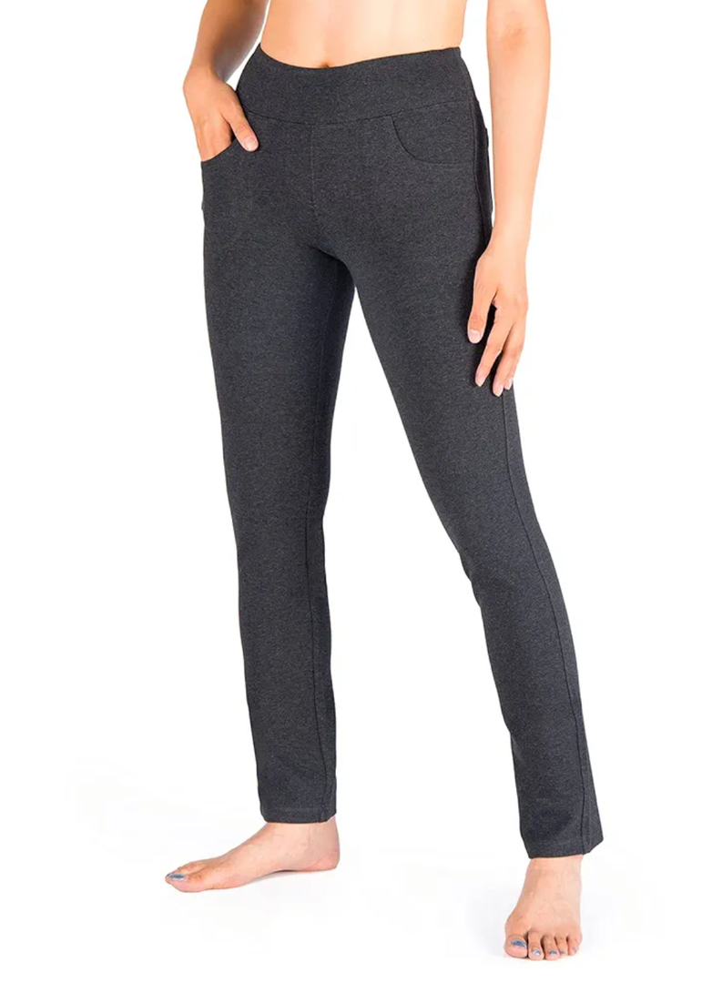 Yogipace,5 Pockets,25"/27"/29"/31"/33"/35"/37",Women's Straight Leg Yoga Dress Pants Workout Pants Grey XL