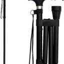 MS Folding Cane - Foldable Walking Cane with Adjustable Height - Collapsible and Lightweight - Soft Ergonomic Handle for Comfortable Grip - Portable Walking Stick for Mobility Aid