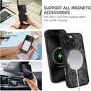 for iPhone 16 Pro Max Case, Black Floral Flower Pattern Print Magnetic Case [Compatible with MagSafe] [Translucent Matte] Slim Shockproof Protective Women Girls Phone Case 6.9", Floral Flower