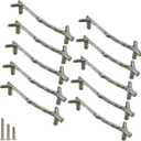 10pcs Vintage Tree Twig Branch Cabinet Knobs Pulls Handles,Zinc Alloy Drawer Pull Handles for Farmhouse Cabin Mountain House Kitchen Cupboard (Hole Distance 3.8" / 10 Pack, Ancient Silver)