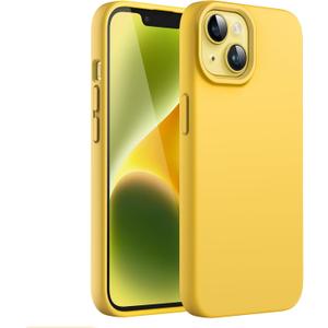 JETech Silicone Case for iPhone 14 6.1-Inch, Silky-Soft Touch Full-Body Protective Phone Case, Shockproof Cover with Microfiber Lining (Yellow)