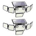 6000LM Solar Lights Outdoor, 310 LEDs Dual Motion Sensor Solar Flood Lights 6 Heads Security Wall Lights, IP65 Waterproof & Remote Control for Graden, Outside, Backyard, 2 Pack