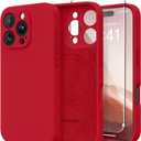 Magnetic for iPhone 16 Pro Max Case, Compatible with MagSafe, [Full Camera Protection][Screen Protector] Silicone Shockproof Protective Phone Case for iPhone 16 Pro Max 6.9", Deep Red