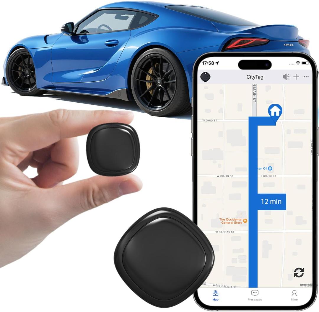 GPS Tracker for Vehicles, Mini Hidden Magnetic Car GPS Tracking, Full Global Coverage Location GPS Tracker for Cars, Assets, Pets, Kids, Elderly. No Subscription Required No Monthly Fee,No SIM Card Required