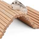 Niteangel Hamster Climbing Ladder Wooden Suspension Bridge for Guinea Pigs Rats Hedgehog Gerbils Mouse Sugar Glider and Other Small Animals (Medium) (15.7" x 7.9")