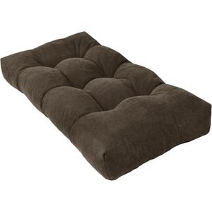Bench Cushion 36 Inch - Chenille, High-Density Memory Foam, Non-Slip Bottom, Soft Durable Indoor Tufted Long Seat Cushion for Window Garden Furniture (Deep Brown, 36x14x4 Inch)
