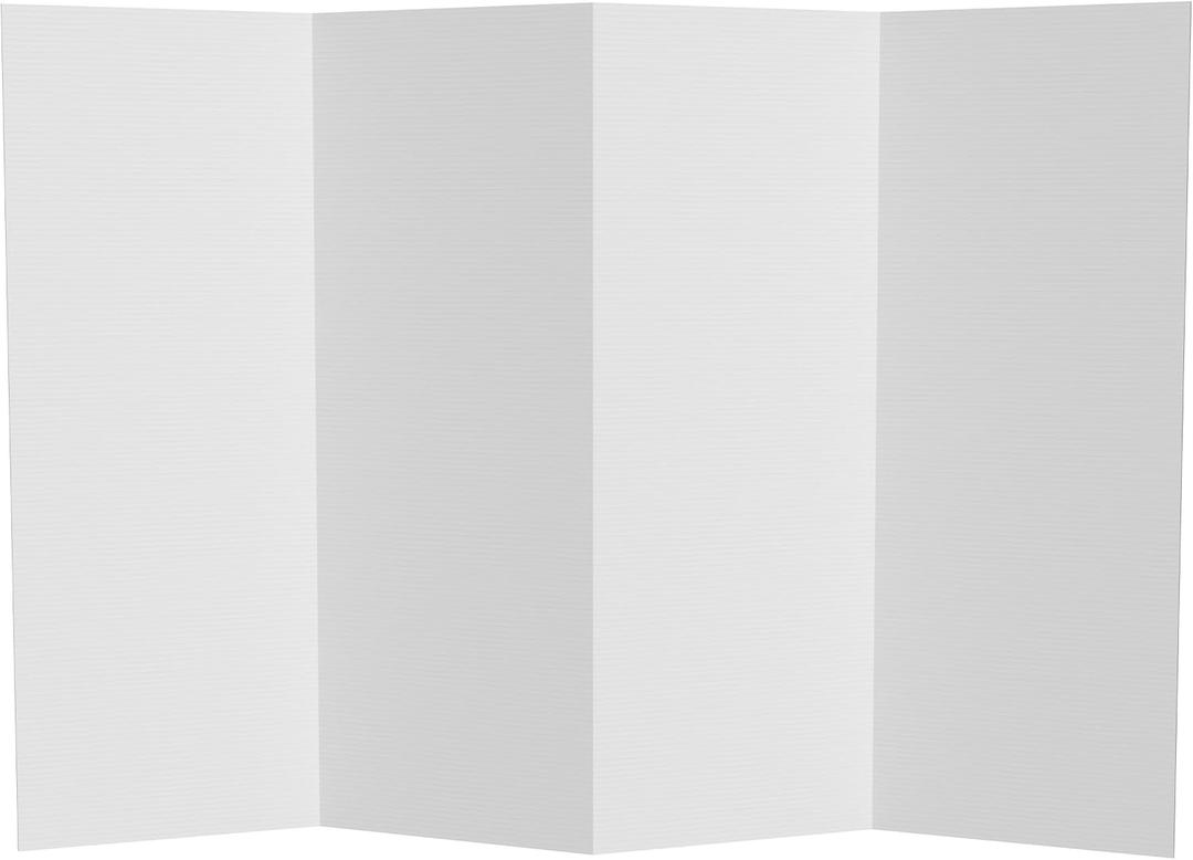 4 ft. Short White Temporary Cardboard Folding Screen - 4 Panels
