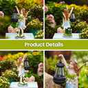 Pohabery Fairy Garden Statue Solar Garden Fairy with Lantern Light Outdoor Decoration Waterproof Solar Sculpture for Patio Yard Lawn Gift for Mom Grandma