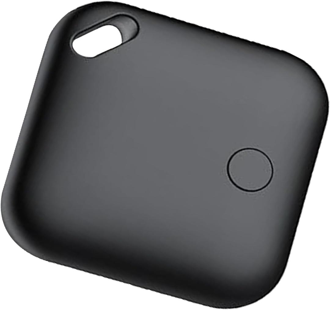 Smart Bluetooth Tracker, Item Finder Works with Apple Find My (iOS Only) App, Trakcer Tag Locator for Keys, Luggage, Satchel- 1 Pack (Ebony)