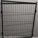 Getlay Garden Fence with Gate 48 in(H)×27 in(L) 4 Panels, Heavy Duty Iron Animal Barrier Fence, Rabbit Fence for Garden, Suitable for Indoor Pet Or Outdoor Dog Fencing, Total 8.9 Ft(L), Black