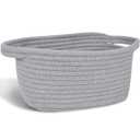 ABenkle Small Storage Basket, Mini Basket, Cute Tiny Cotton Rope Woven Baskets, Shelf Storage, Boho Decorative Toy Storage Bin Gift Baskets (Grey (8.7"x6.3"x4.7")
