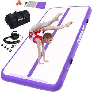 VIYAU Air Tumbling Mat Tumble, 16ft Inflatable Gymnastics Air Mat for Gymnastics Training/Home Use/Yoga/Water Gymnastics With Pump
