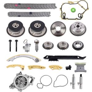 Engine 2.4 Timing Chain Kit with Water Pump, VCT Solenoid Actuator Gears for Chevy Equinox Malibu Captiva HHR, GMC Terrain, Buick Lacrosse Regal 2.4L Ecotec 9-4201S